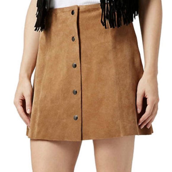 Topshop leather suede skirt - Picture 1 of 4
